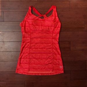 Orange striped MPG workout top